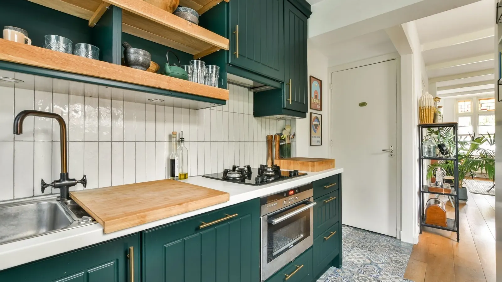 green cabinet kitchen remodeling design in Louisville KY